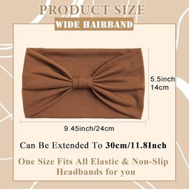 Bandas anchas para el cabello para mujer, bandas para la cabeza negra, diadema grande con turbante, diadema anudada, bufanda, diadema antideslizante para mujeres, yoga, maquillaje, spa