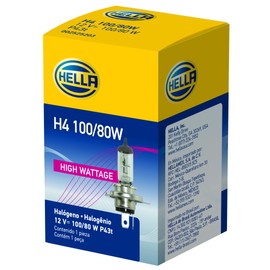 Hella - Foco H4-100 de alta potencia de 100/80 vatios