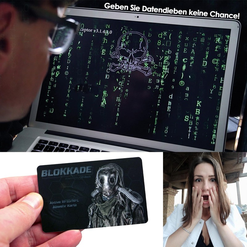 BLOKKADE Off-Block Active RFID/NFC Blocking Card Motif Sandman Collectors Edition