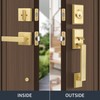 Gaurqiah Brushed Gold Heavy Duty Front Door Handle Set, Exterior