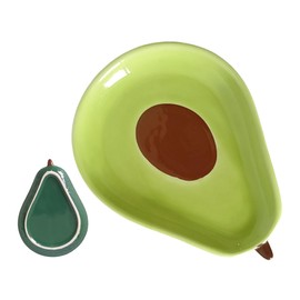 Homyne Ceramic Spoon Rest for Stove Top, Avocado Cute Spoon Rest for Kitchen Counter, Cooking Spoon Holder for Kitchen Counter, Utensil Rest for Spoon Spatula Ladle or Tong (Green Avocado)