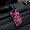 Pink Camouflage Rectangle Leather Luggage Card Suitcase Carry-On ID Tag