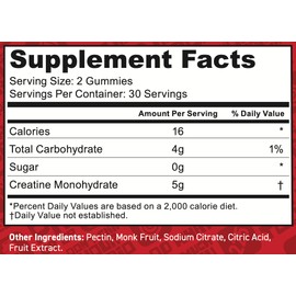 FloHydro Creatine Gummies | 5g Creatine in 2 Gummies | Zero Sugar Creatine Monohydrate | 3rd-Party Lab Tested | Clean Ingredients