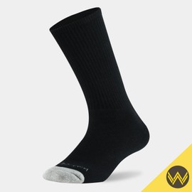 WANDER Calcetines deportivos para hombre para botas, 6 paquetes de calcetines de algodón con cojín completo para hombre, color negro 8-13