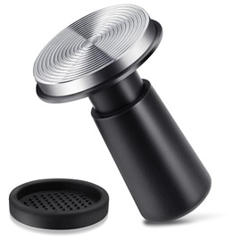 Espresso Coffee Tamper with Calibrated Spring-loaded 25lb / 30lbs Replacement Springs Ripple Base Black Premium Barista Tool Anodized Aluminum (58mm)