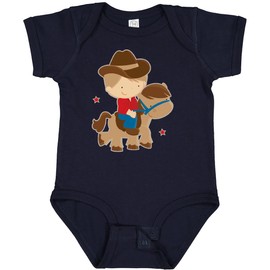 inktastic Cowboy Boy on Pony Baby Bodysuit 12 Months Navy Blue 5ad7