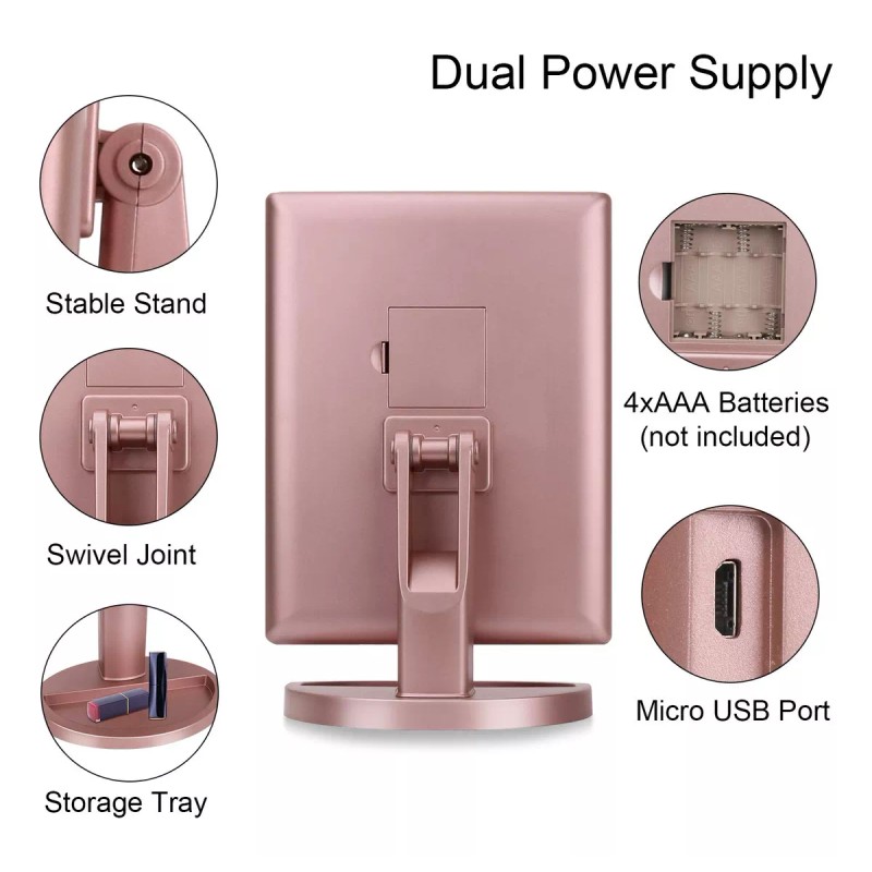 Deweisn Espejo De Tocador Tríptico Iluminado Con...