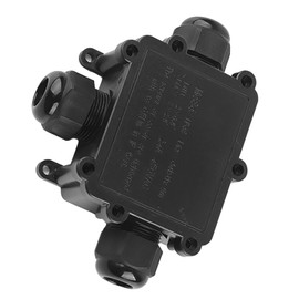 Caja de Conexiones IP68 Impermeable para Exteriores - 3 Vías, Plástico Negro Resistente (M686) - Ideal para Farolas, Jardín, Túneles y Aplicaciones Subacuáticas