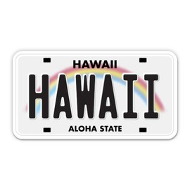 Squiddy Hawaii State License Plate Style - Vinyl Sticker Decal for Phone, Laptop, Water Bottle (3.5" Wide)