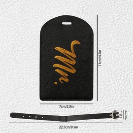 2 Pcs Luggage Tags, GLADFRESIT PU Leather Travel Luggage ID Tags with Information Cards - Couple Suitcase Tags Travel Accessories Wedding Gifts for Married Women Men