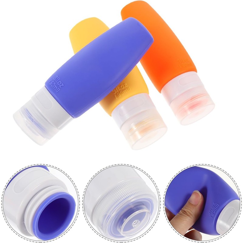 3 Piezas Juego de Botellas de Viaje Rellenables 90ml de
