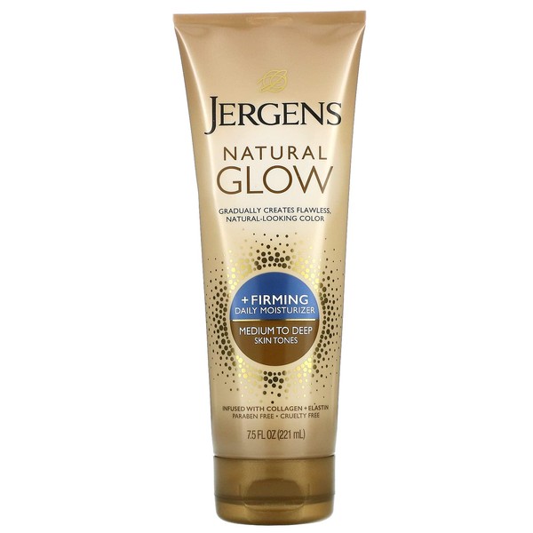 Jergens Natural Glow Daily Moisturizer Firming Medium/Tan Skin Tones 7.50 oz (Pack of 3)