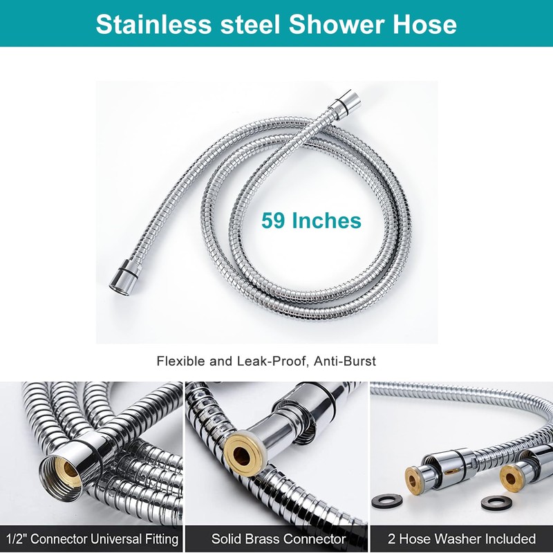 GwernKB RV Shower Head with Hose,5-mode High Pressure Shower Head