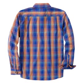 Dubinik® Mens Button Up Shirts Long Sleeve Casual Button Down Cotton Vintage Soft Plaid with Pocket