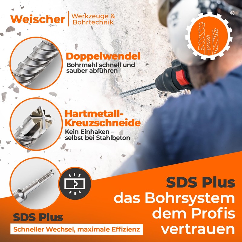 Weischer Weischer ? SDS Plus Bohrer, Steinbohrer, Hammerbohrer, Betonbohrer, vierschneidig