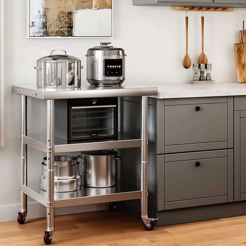 YITAHOME NSF Stainless Steel Table, 30" X 24" Work Table