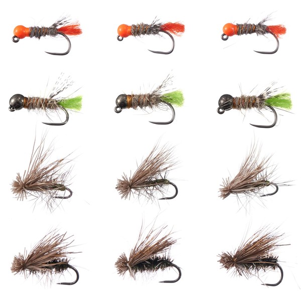 Bassdash Complete Fly Fishing Bristle Flies in Case Stream Tenkara