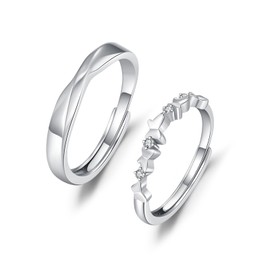 Love/Infinity/Butterfly Couple Rings 925 Sterling Silver Partner Rings Engagement Ring Pair Rings Adjustable Partner Rings Gift For Him And Her, Sterling Silver