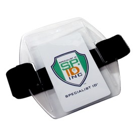 5 Pack - Specialist ID Small Armband Badge Holder Kids - Adjustable Fit - Perfect Size Arm Band Badge Holder for Women & Men with Slender Arms - Ski Pass Holder for Child, Youth (Black)