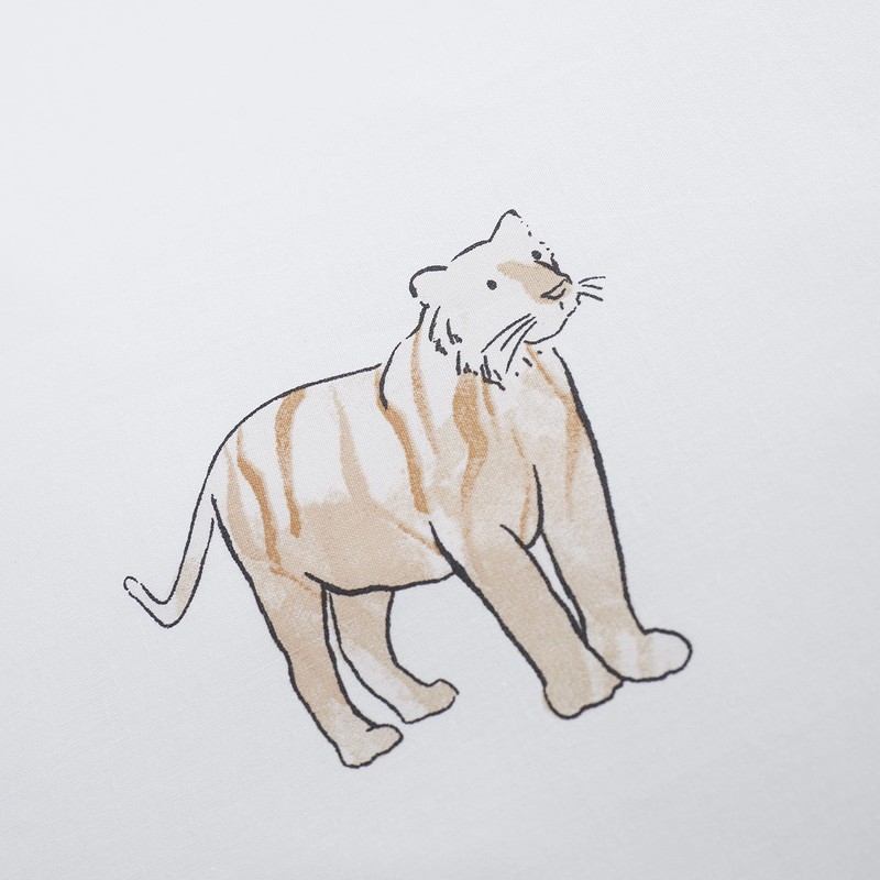 Bianca Zoo Animals Cotton Single Fitted Sheet White