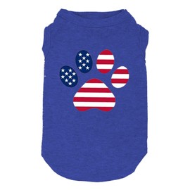 American Flag Printed Dog Shirt - 4th of July Funny Graphic T-Shirt for Small Large Dogs - Sport Vest Pet Supplies Gifts (X-Large, Blue02)