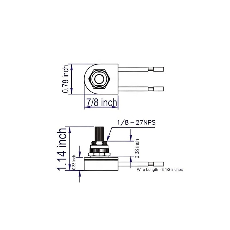 Rotary Lamp Switch ON-Off Repair Kit Replacement Compatible with Zing
