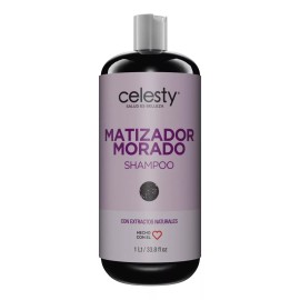 Celesty Shampoo Matizador Violeta 1lt 0% Morado Celesty