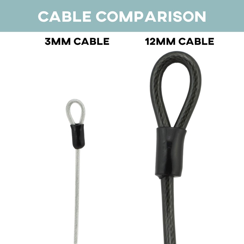 Lumintrail 3mm Braided Steel Coated Security Cable Luggage Lock Safety