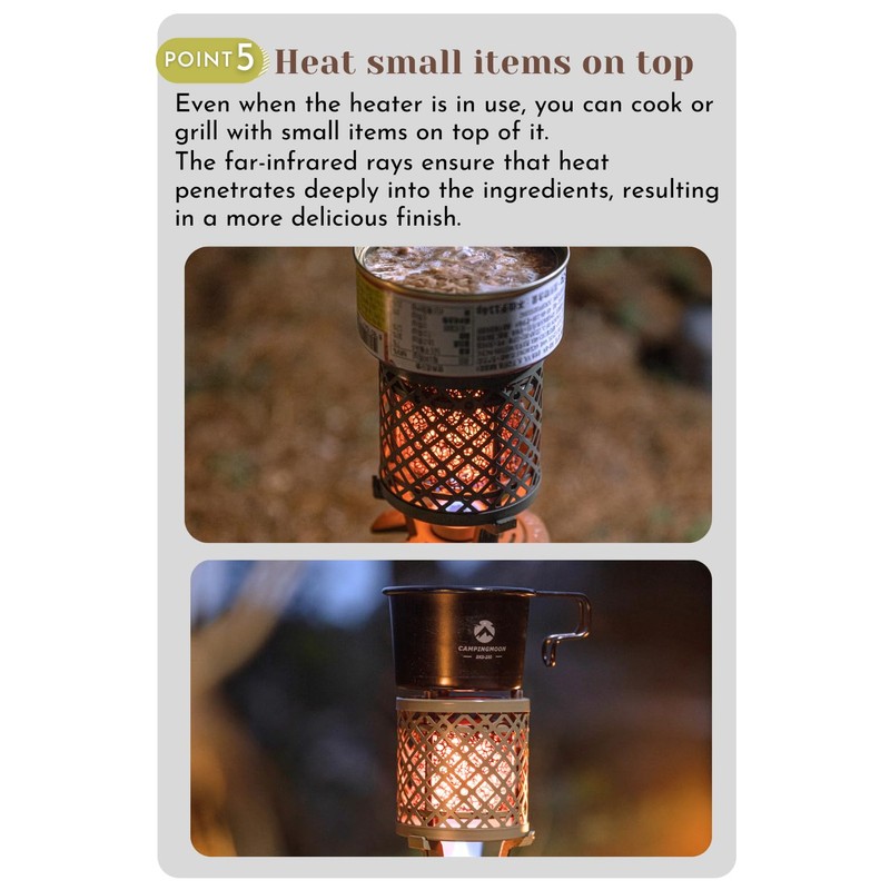 CAMPINGMOON Gas Heater Propane Isobutane for Camping Outdoor T-HEATER GASWARE