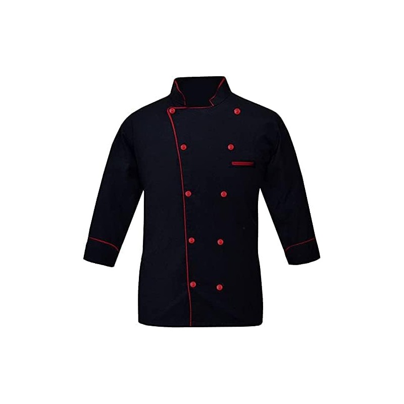 New Executive Contrast Piping Men's Chef Coat Unisex Chef'Jacket With