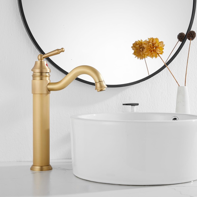 GGStudy Tall Body Single Handle One Hole Bathroom Vessel Sink