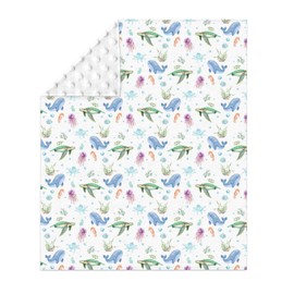 Boho Sea Animals Baby Blanket for Girl Boy Sea Horse Turtle Whale Jellyfish Coral Soft Mink Bed Blanket with Dotted Backing Ocean Double Layer Swaddle Receiving Blanket for Toddler Nursery 30x40