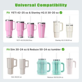 Diumepo Straw for YETI Rambler 42 oz Straw Cup, Reusable Clear Transparent Tritan Drinking Straws for YETI Tumbler 25 26 35 oz Straw Cup