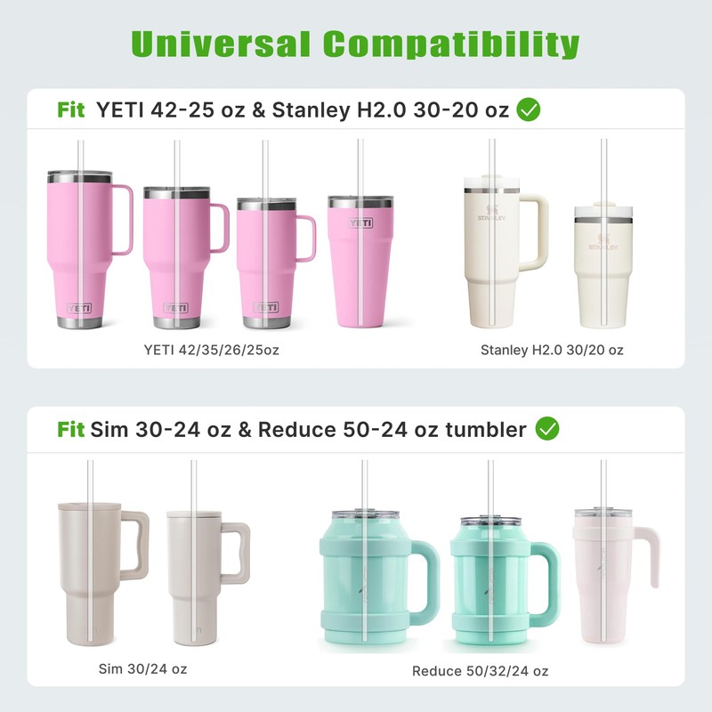 Diumepo Straw for YETI Rambler 42 oz Straw Cup, Reusable