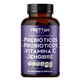 Prebioticos Probioticos Suplemento Cápsulas 500mg Prettan Sabor Jengibre