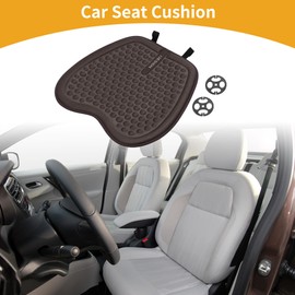 Partuto 1 Pc 49x48.5cm Universal Car Seat Cushion - for Car Travel Driving Seat Protection Pad Cover Anti-Slip - Breathable Fabric Deep Brown