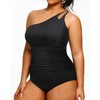 Aqua Eve Plus Size One Piece Swimsuit One Shoulder Bathing