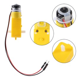 D-FLIFE 4pcs TT Motor Dual DC 3-6V Gearbox Motor 200RPM Ratio 1:48 Shaft Motor with 2.54mm Wire for Arduino DIY Smart Car Robot
