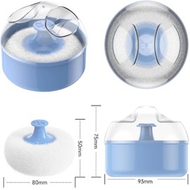 seimeinoki Powder Container, Powder Box, Refill Container, Soft Puff Included, Thick Type, Face Powder, Puff Cosmetics, Body Powder, Storage Box, Empty Container, Convenient to Carry, blue
