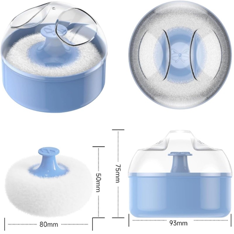 seimeinoki Powder Container, Powder Box, Refill Container, Soft Puff Included,