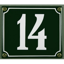 Weatherproof Green Enamel House 14 x 12 x 14 CM; Available immediately Enamel House Number