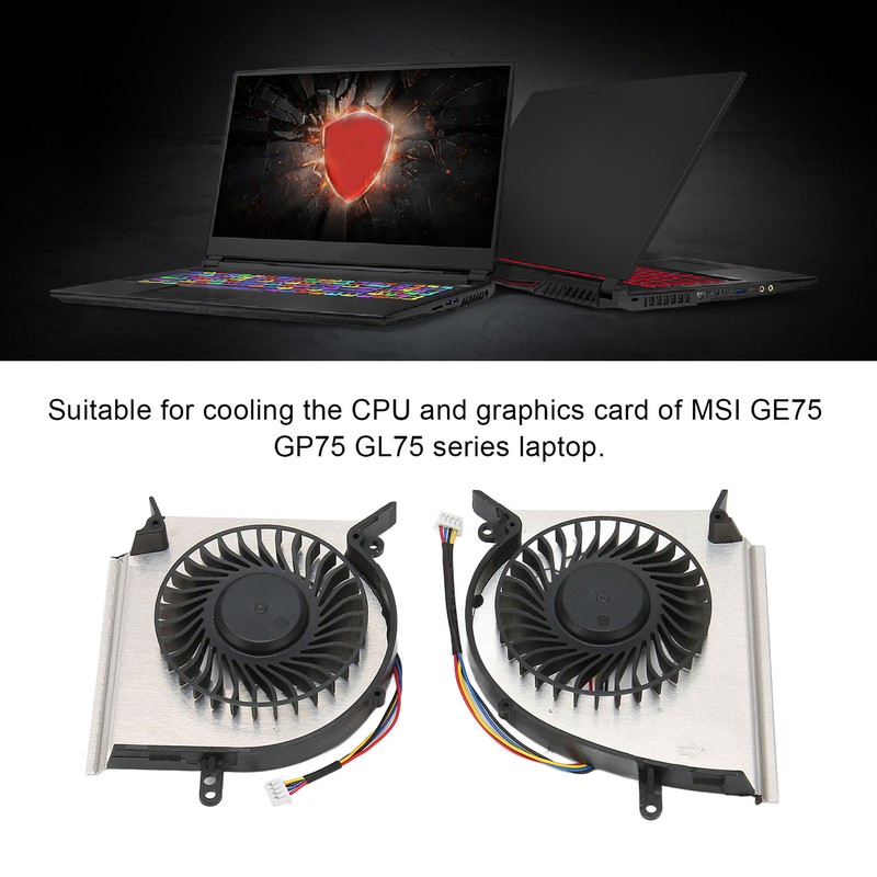 CPU GPU Cooling Fan for MSI GE75 GP75 GL75 Low