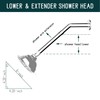 iFealClear Shower Arm Extension, Solid Brass Shower Head Extension Arm