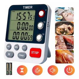 Gomia Cronómetro Digital De Cocina Con Cuenta Regresiva De 3 Canal