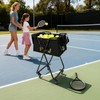 Jacgood Tennis Ball Hopper Cart with 4 Wheels，Foldable Large Capacity