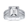 Bling Jewelry 3CT Rectangular CZ Triple Pave Band Promise Engagement