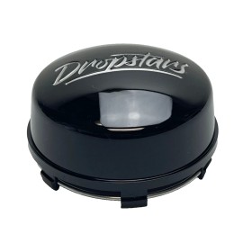 DropStars Gloss Black/Silver Logo Snap In Wheel Center Cap C-807-2 C-807-1