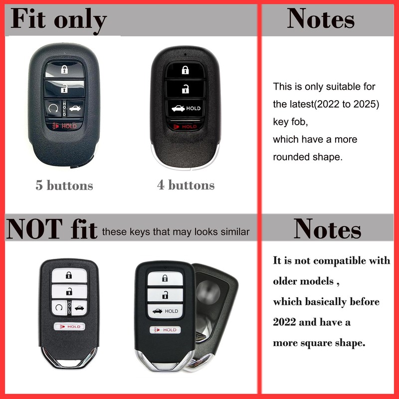 2-Layers Hybrid Combo Carbon Key Fob Cover for Honda Civic