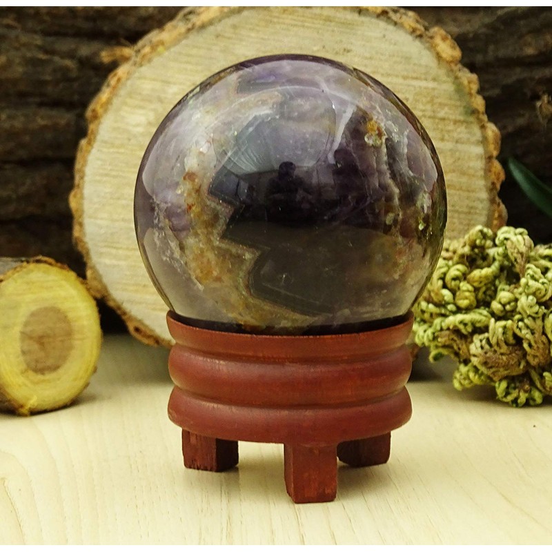 Reikiera Crystal Healing Amethyst Stone Ball Natural Gemstone Sphere With
