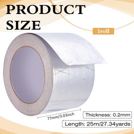 FINGERINSPIRE 82ft Aluminum Foil Tape with Mesh 3inch Wide Silver High Temperature Resistance Repair Tape for Water Pipe Exhaust Pipe HVAC Ducts Ideal for DIY Enthusiasts and Professional Contractors